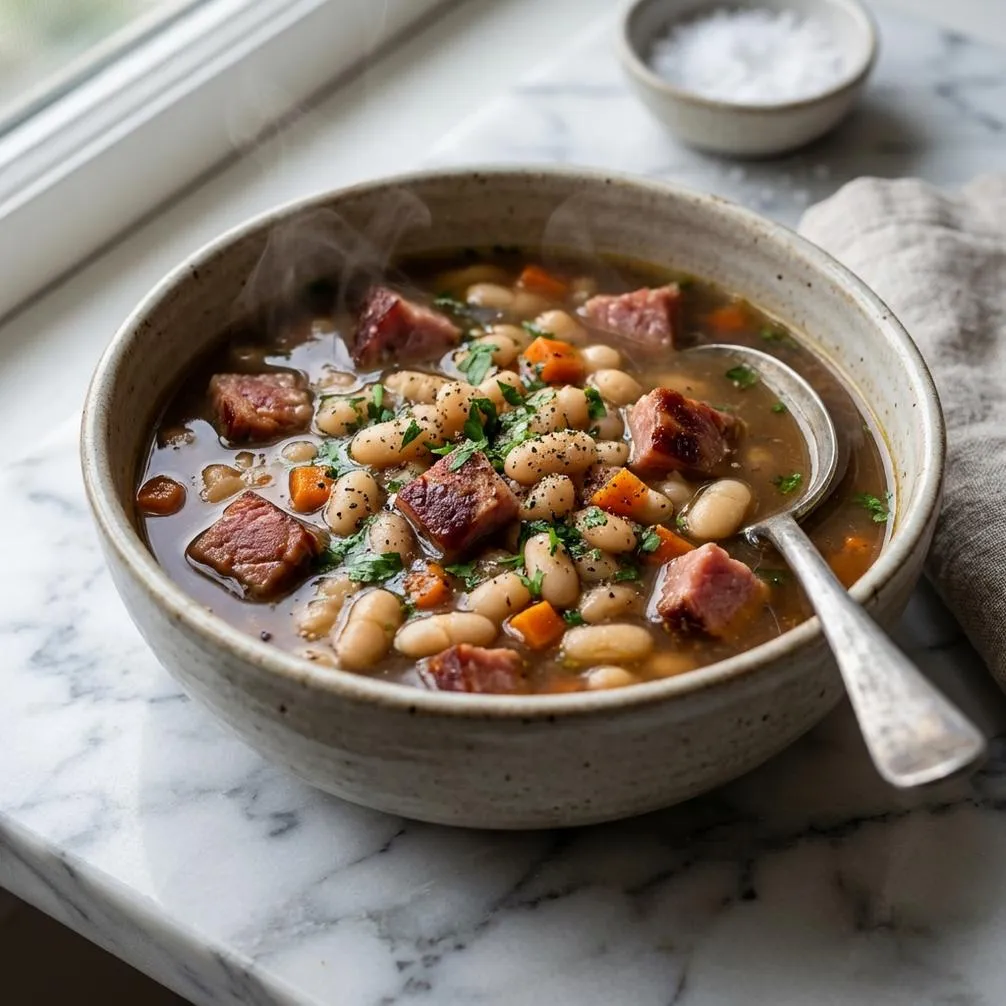 Secret to the best Easy Ham and Bean Soup in 3 steps