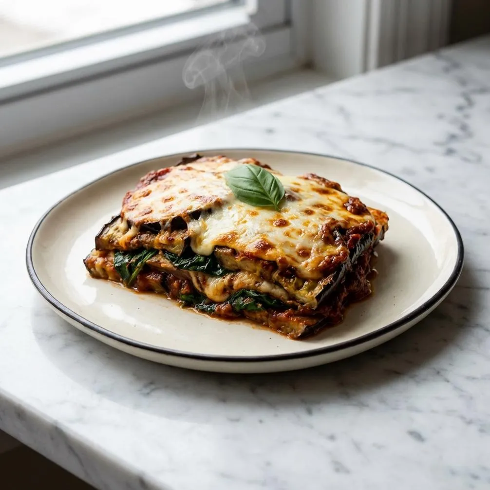 Easy Eggplant Parmesan Recipe with Cheese and Spinach