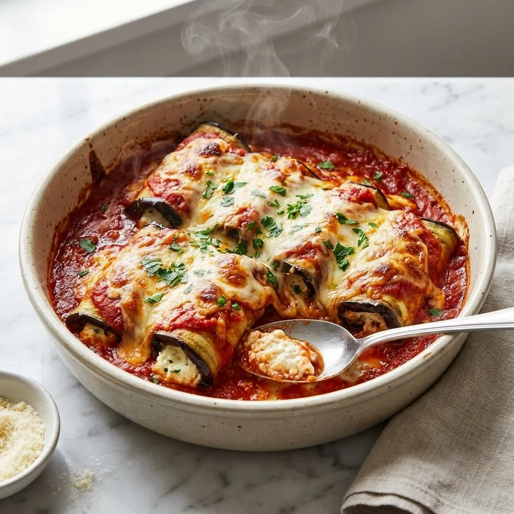 Easy recipe for 5-Ingredient Healthy Eggplant Rollatini