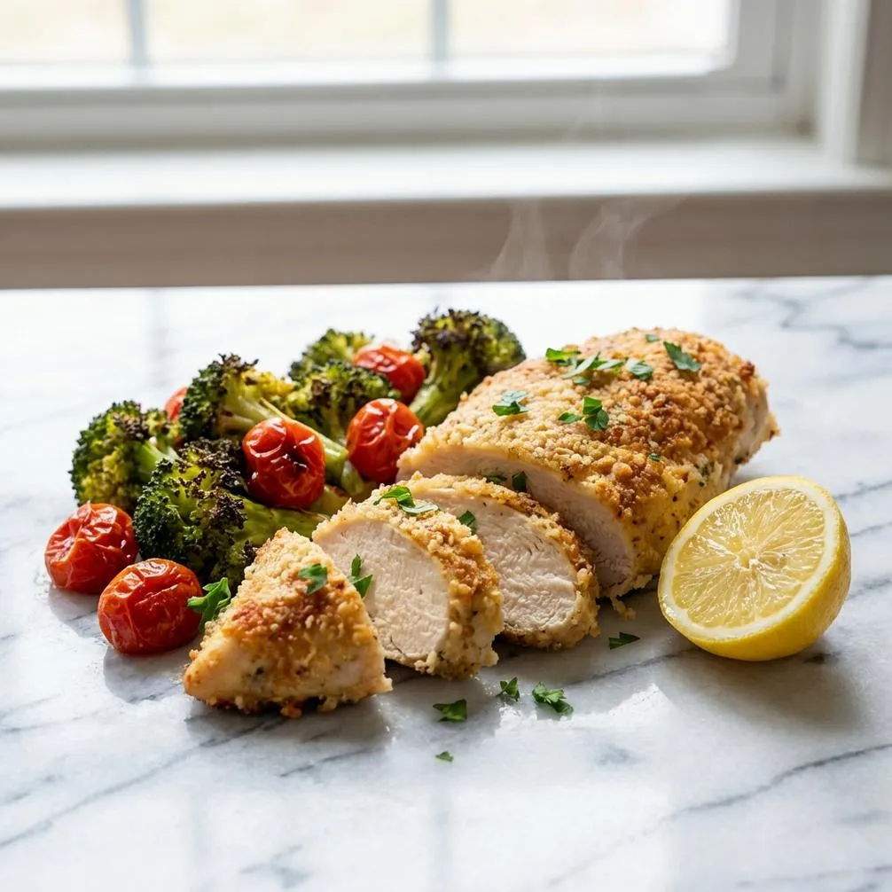 Parmesan Crusted Sheet Pan Chicken Dinner Recipe
