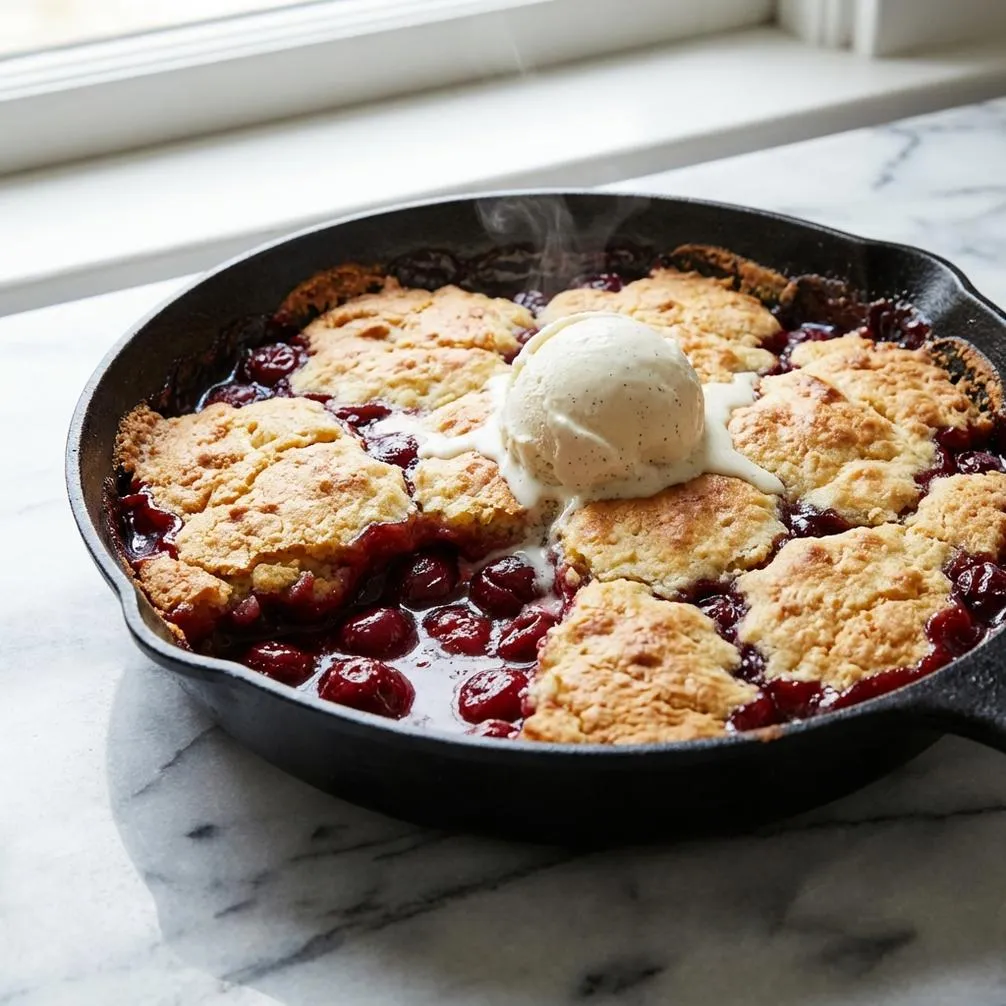 Easy recipe for Sweet Cherry Cobbler Recipe: 5 ingredients