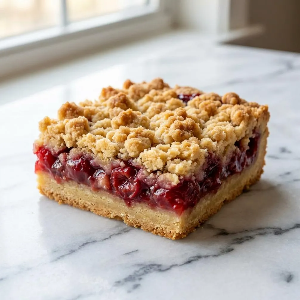Secret to the best 5-Step Sweet Cherry Crumble Bars