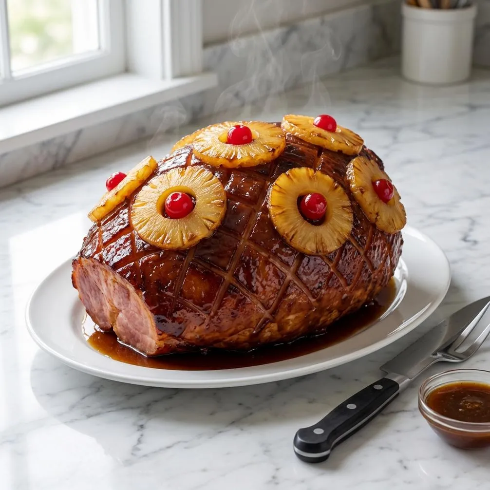 Baked Ham with Brown Sugar and Pineapple