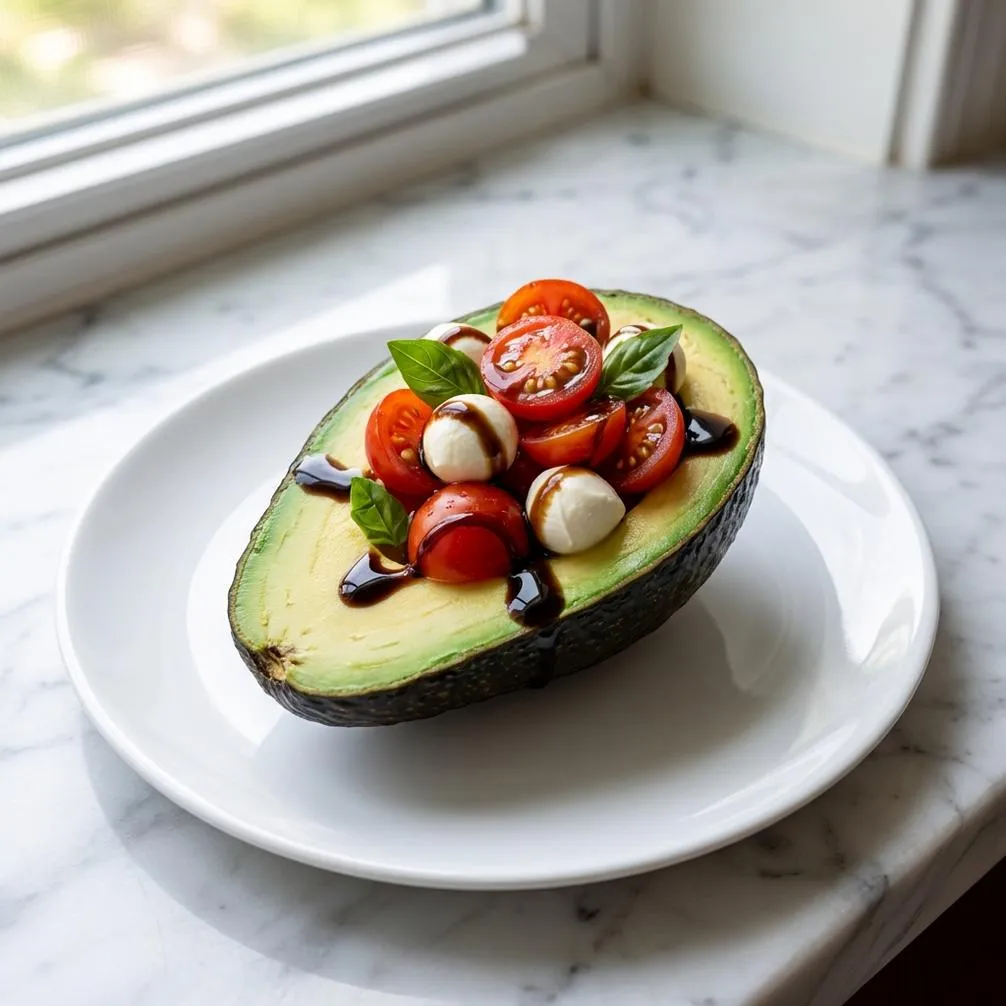 5-Minute Caprese Stuffed Avocado