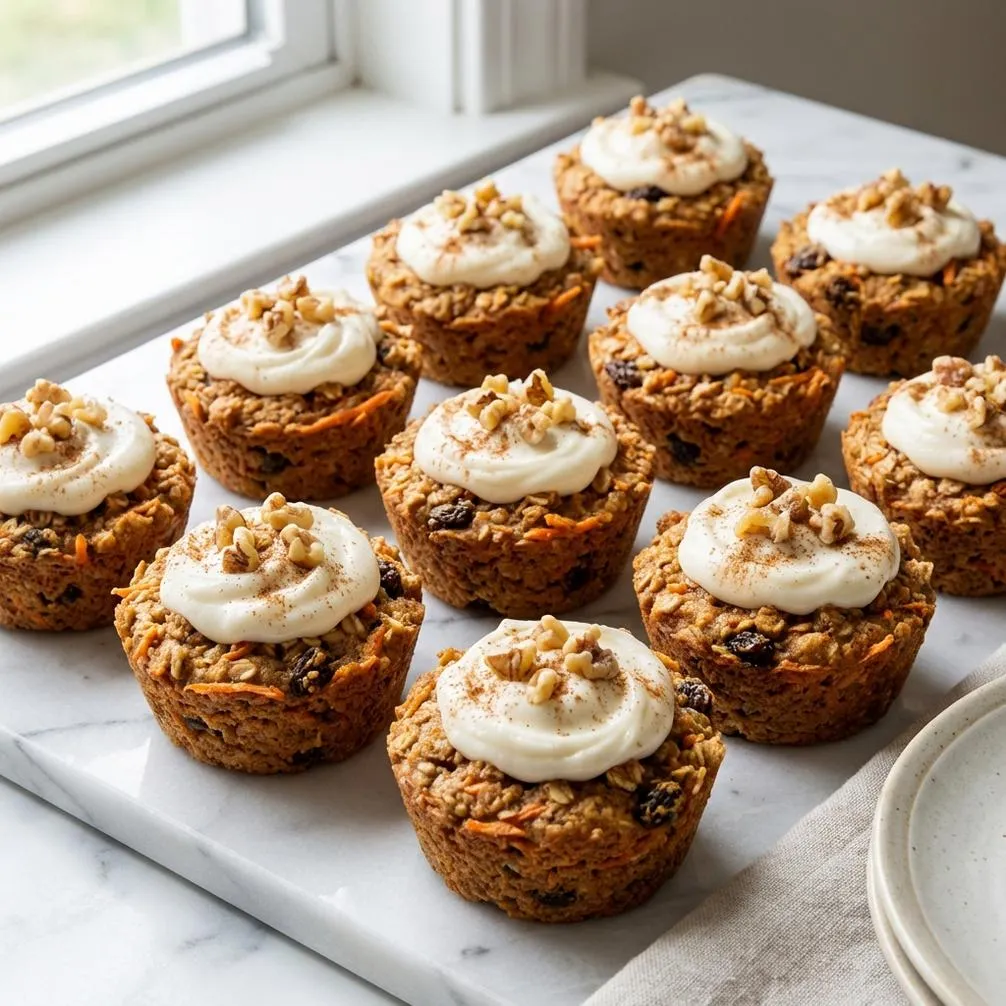12 Carrot Cake Baked Oatmeal Cups