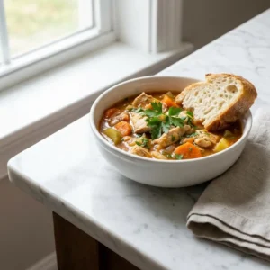 The provided text is a title, not a recipe. It lacks the specific visual details of a finished dish, such as ingredients, colors, textures, and plating. Please provide a full recipe to create a prompt.