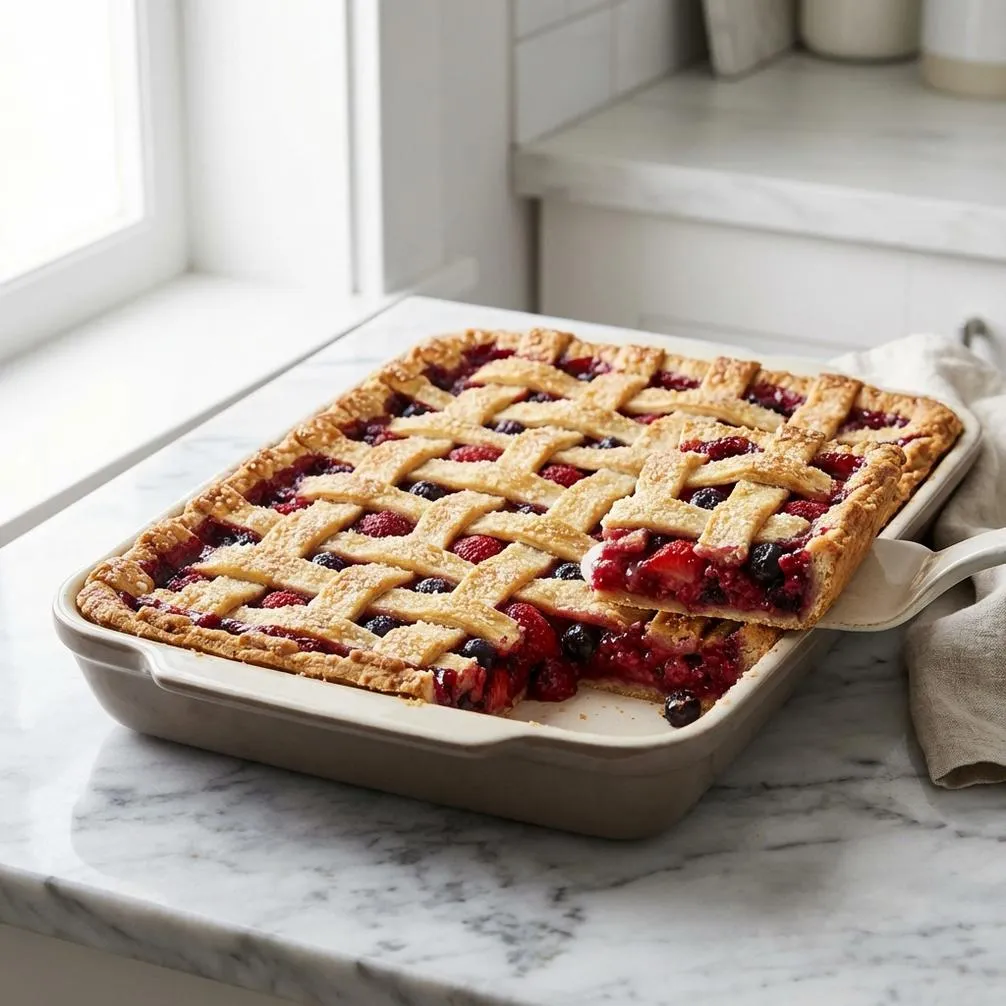 Easy recipe for Double Berry Slab Pie