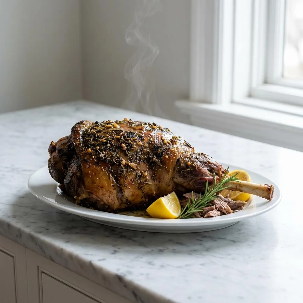 the Best Greek Slow Roasted Lamb with Herbs
