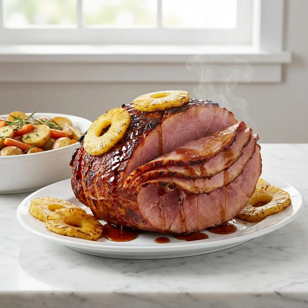 Hot Honey Glazed Ham with Charred Pineapple