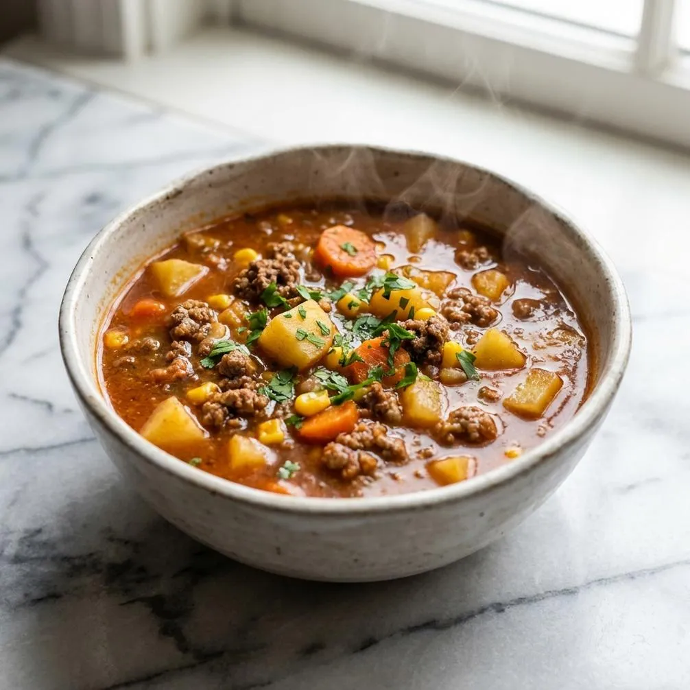 One Pot Dairy Free Hamburger Soup