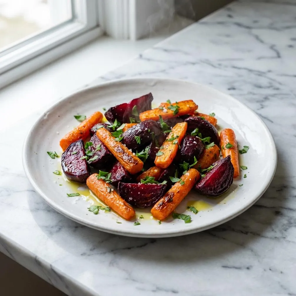 Easy Recipe for Roasted Beets and Carrots