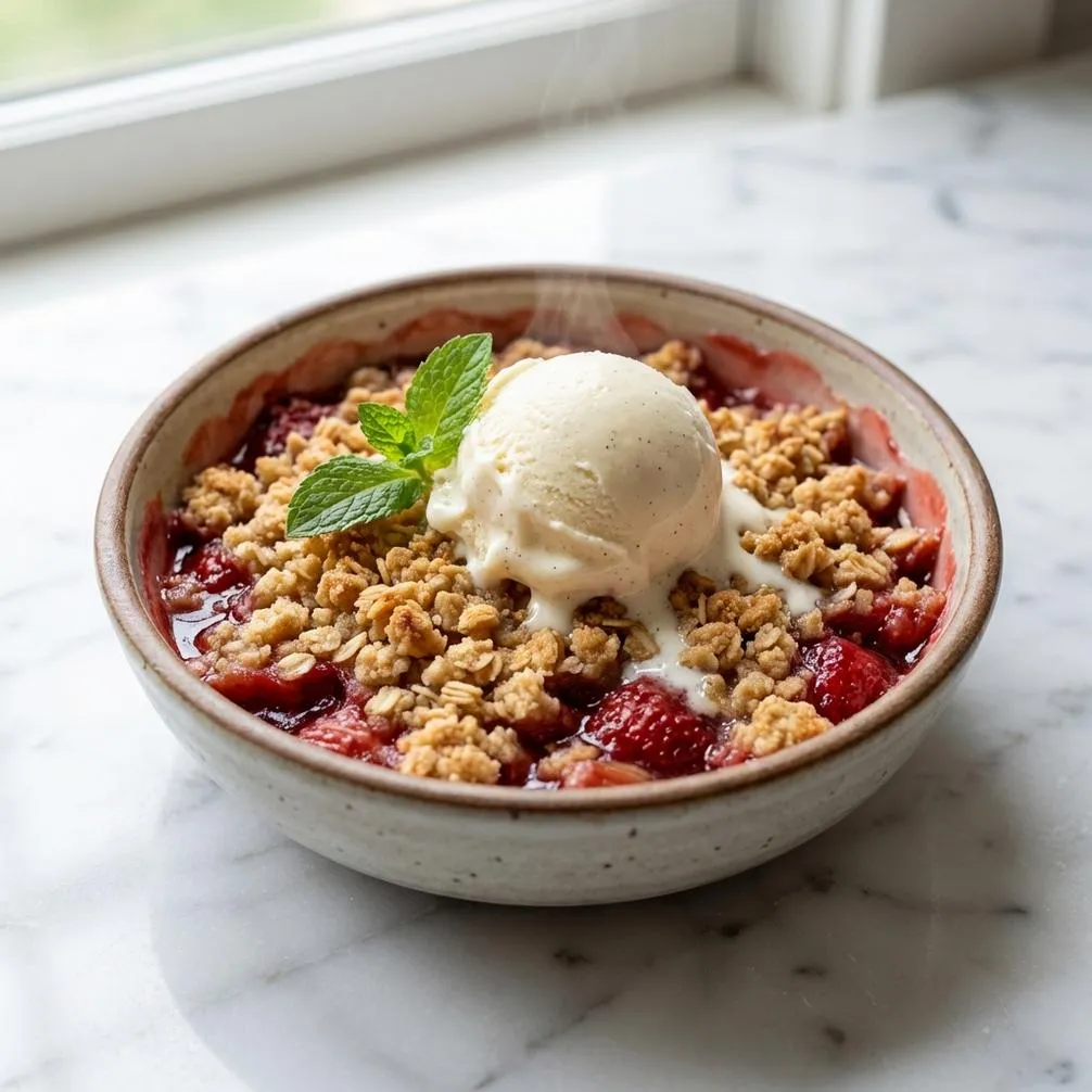 Easy Recipe for Strawberry Rhubarb Crisp in 3 Steps