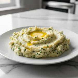 Creamy Garlic Mashed Cauliflower featured