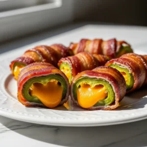 Keto Bacon Wrapped Cheddar Stuffed featured