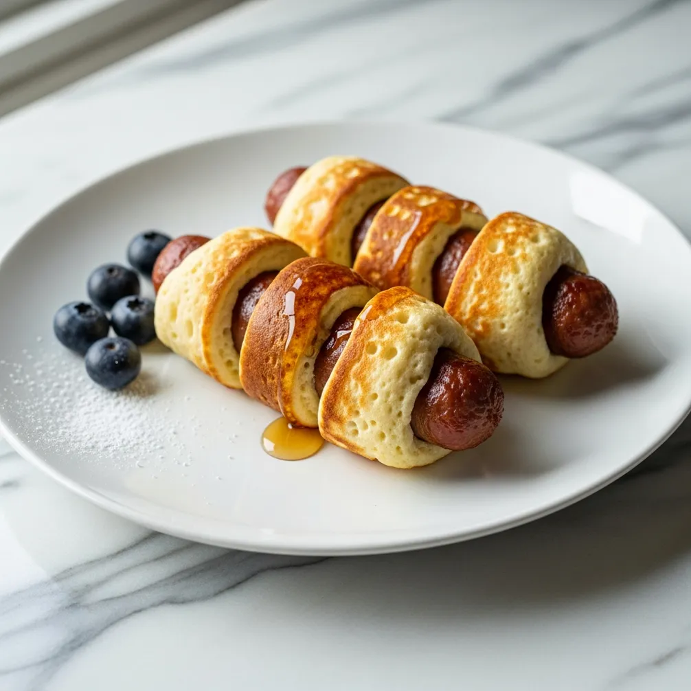 Keto Pancake-Wrapped Sausages
