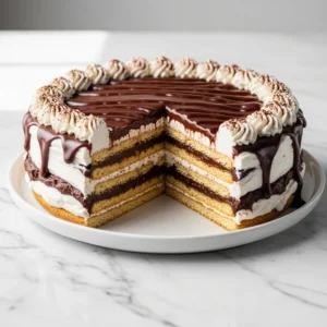 No Bake Chocolate Eclair Icebox Cake featured