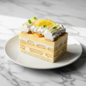 No Bake Lemon Ice Box Cake featured