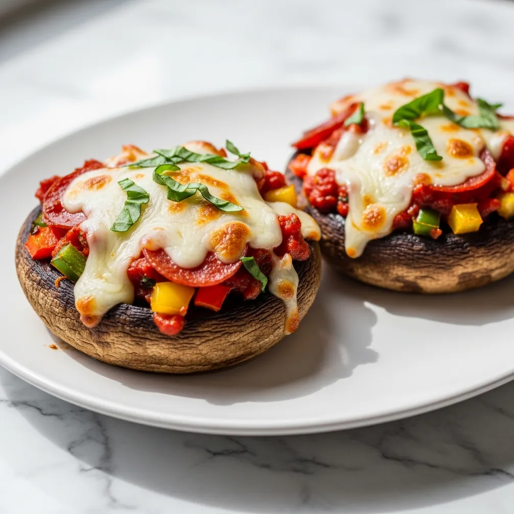 Pizza Stuffed Portobello Mushrooms