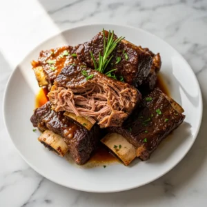 Super Tender Crockpot Beef Short Ribs Recipe featured