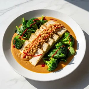 Swimming Rama Tofu In Peanut Sauce featured